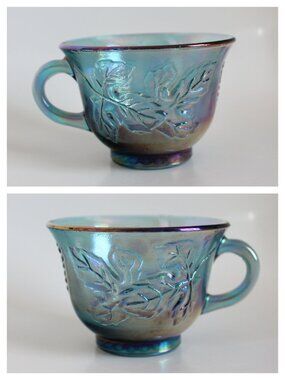Iridescent Blue Grapevine Teacup